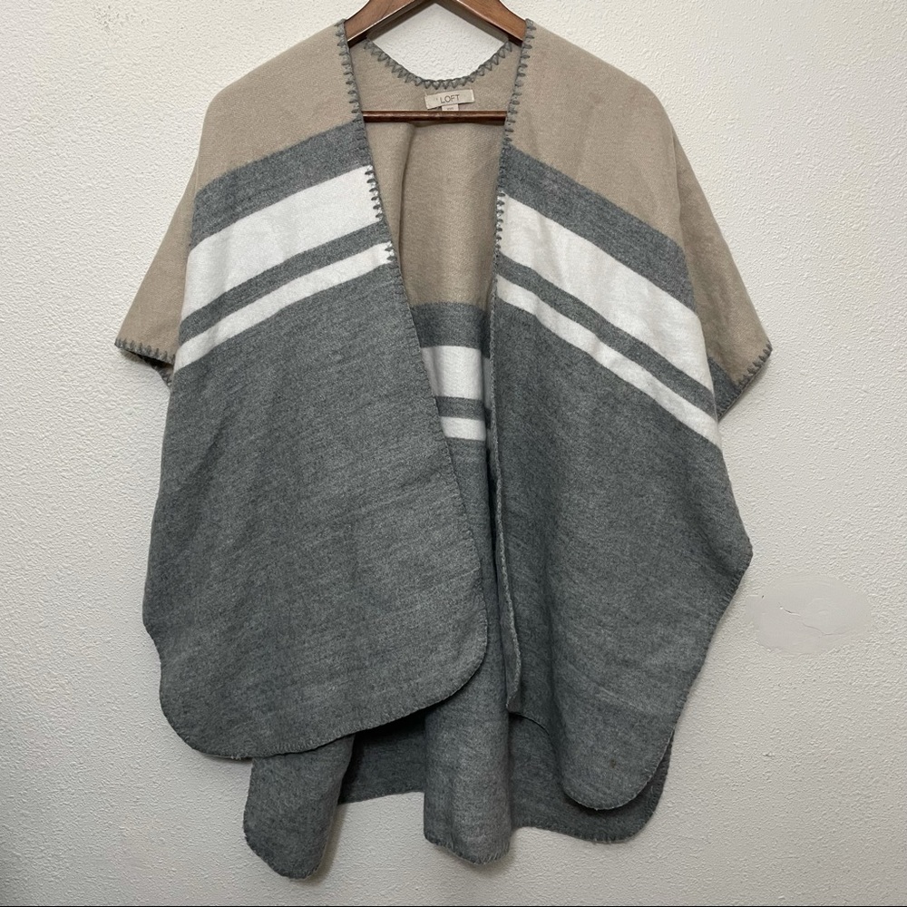Loft Oversized Striped Cardigan / Shawl Top XS S
